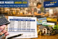 Tabel Angsuran KUR Mandiri 2026 Terbaru, Pinjaman hingga Rp500 Juta. (Foto: IST/okinews)