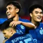 Thailand memastikan tiket semifinal Piala AFF U-19 2026 usai menaklukkan Malaysia 3-2. (Foto: AFP/LILLIAN SUWANRUMPHA/kompas)