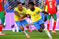 Brasil Menang Telak 3-0 atas Skotlandia, Vinicius Jr Cetak 2 Gol dan Jadi Bintang. (Foto: AFP/JEWEL SAMAD/kompas)