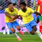 Brasil Menang Telak 3-0 atas Skotlandia, Vinicius Jr Cetak 2 Gol dan Jadi Bintang. (Foto: AFP/JEWEL SAMAD/kompas)