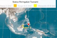 Tsunami Terdeteksi di 9 Wilayah Indonesia Usai Gempa 7,7 M Filipina, BMKG Tetapkan Status Siaga. (Foto: BMKG/gokepri)