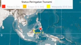 Tsunami Terdeteksi di 9 Wilayah Indonesia Usai Gempa 7,7 M Filipina, BMKG Tetapkan Status Siaga. (Foto: BMKG/gokepri)