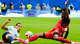 Hasil Piala Dunia 2026: Tanjung Verde Tahan Imbang Uruguay 2-2. (Foto: AP Photo/Lynne Sladky/bola)
