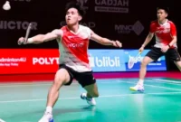 Raymond/Joaquin Singkirkan Seniornya Di Indonesia Open 2026, Tiket Final Berhasil Diamankan. (Foto: badminton.ina/rri)