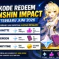 Ilustrasi 3 Kode Redeem Genshin Impact Terbaru Juni 2026. (Foto: AI)