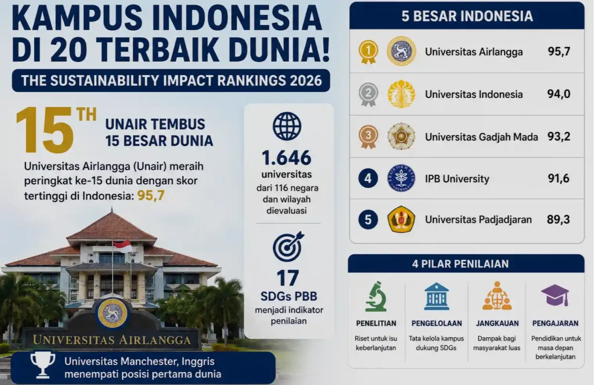 Daftar 20 Universitas Terbaik Indonesia 2026, Apakah Kampusmu Masuk Dalam Daftar? (Foto: AI)