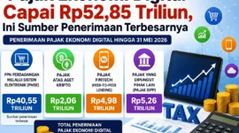 Pajak Ekonomi Digital Capai Rp52,85 Triliun, Ini Sumber Penerimaan Terbesarnya. (Foto: AI)