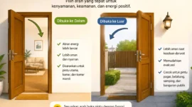 Pintu Rumah Sebaiknya Dibuka ke Dalam atau ke Luar? Simak Penjelasannya. (Foto: AI)