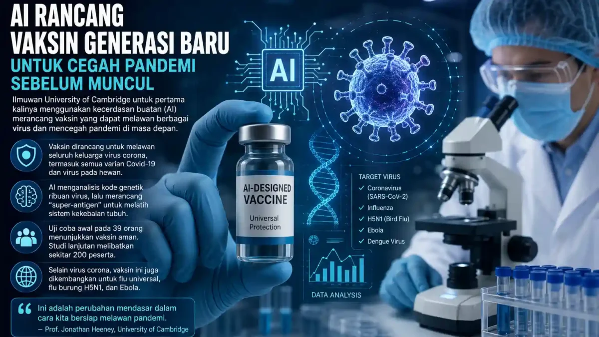 Ilustrasi AI Rancang Vaksin Baru untuk Hadapi Ancaman Pandemi Masa Depan. (Foto: Ai)