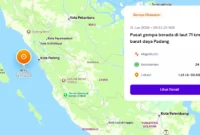 Gempa Magnitudo 4,7 Guncang Sumatera Barat Pagi Ini. (Foto: MBKG)