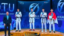 Taekwondo Indonesia Aziz Hidayat Bawa Pulang Dua Medali Untuk Indonesia. (Foto: Dok. Istimewa/metrotvnews)