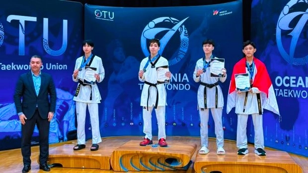 Taekwondo Indonesia Aziz Hidayat Bawa Pulang Dua Medali Untuk Indonesia. (Foto: Dok. Istimewa/metrotvnews)