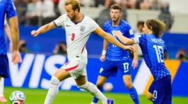 Harry Kane Menggila! Inggris Bungkam Kroasia 4-2 pada Laga Perdana Piala Dunia 2026. (Foto: Tony Gutierrezh/bola)