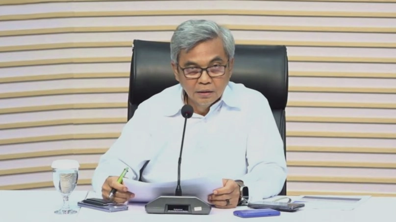 Ketua KPK Setyo Budiyanto dalam konferensi pers kasus dugaan korupsi pemerasan izin tinggal WNA. (Foto: Tangkapan layar youtube KPK RI/cnbcindonesia)