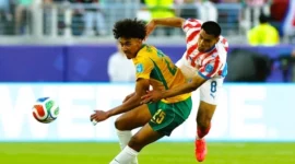 Hasil Paraguay vs Australia Piala Dunia 2026: Skor 0-0 Cukup Bawa Australia ke Babak 32 Besar. (Foto: REUTERS/Carlos Barria/cnnindonesia)