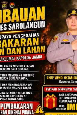 Polres Sarolangun Gelar Sayembara Pelapor Karhutla, Laporan Valid Diberi Imbalan