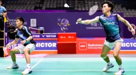 Laga Sengit Tiga Gim! Raymond/Joaquin Tumbangkan Wakil Taiwan di China Open 2026. (Foto: PBSI/harianbanyuasin)