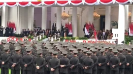 Prabowo Lantik 1.177 Perwira TNI-Polri, Empat Taruna Terbaik Raih Adhi Makayasa. (Foto: KOMPAS.com/Rahel)