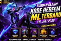 Kode Redeem ML Terbaru 15 Juli 2026, Ada Diamond dan Skin Gratis. (Foto: Mobile Legends Fandom/kompas)