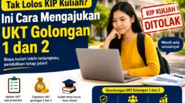 Tak Lolos KIP Kuliah? Ini Cara Mengajukan UKT Golongan 1 dan 2 agar Biaya Kuliah Lebih Ringan. (Foto: AI)