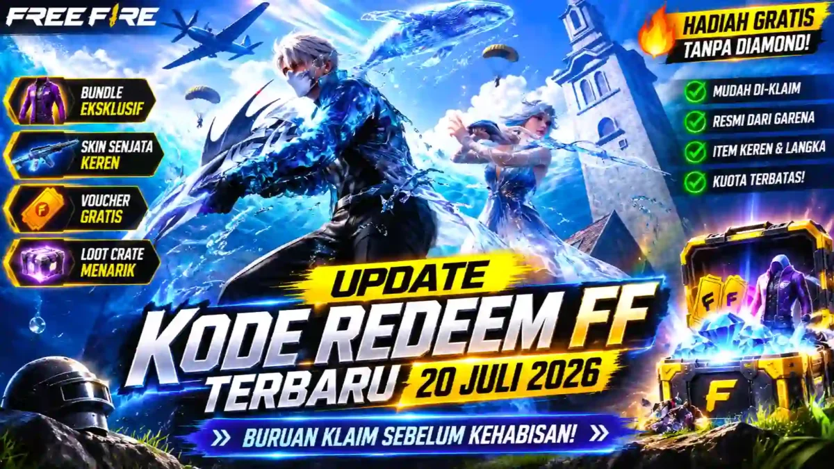 Update Kode Redeem FF Terbaru 20 Juli 2026, Klaim Bundle, Skin Senjata, hingga Diamond Gratis. (Foto: garena)