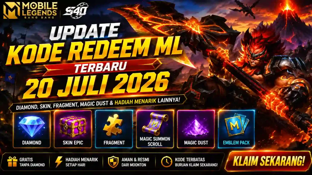 Update Kode Redeem ML Terbaru 20 Juli 2026, Berpeluang Dapat 1.000 Diamond dan Skin Gratis. (Foto: mobilelegends)