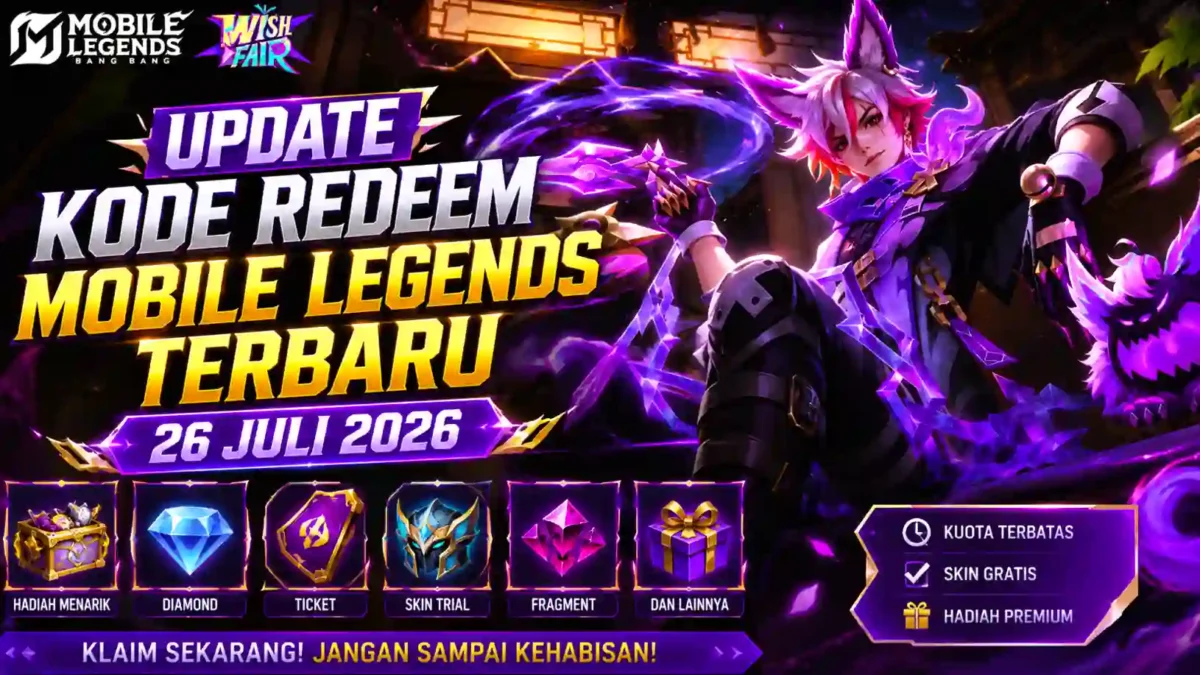 Kode Redeem Mobile Legends Terbaru 26 Juli 2026, Buruan Klaim Hadiah Gratis Sebelum Habis. (Foto: mobilelegends)