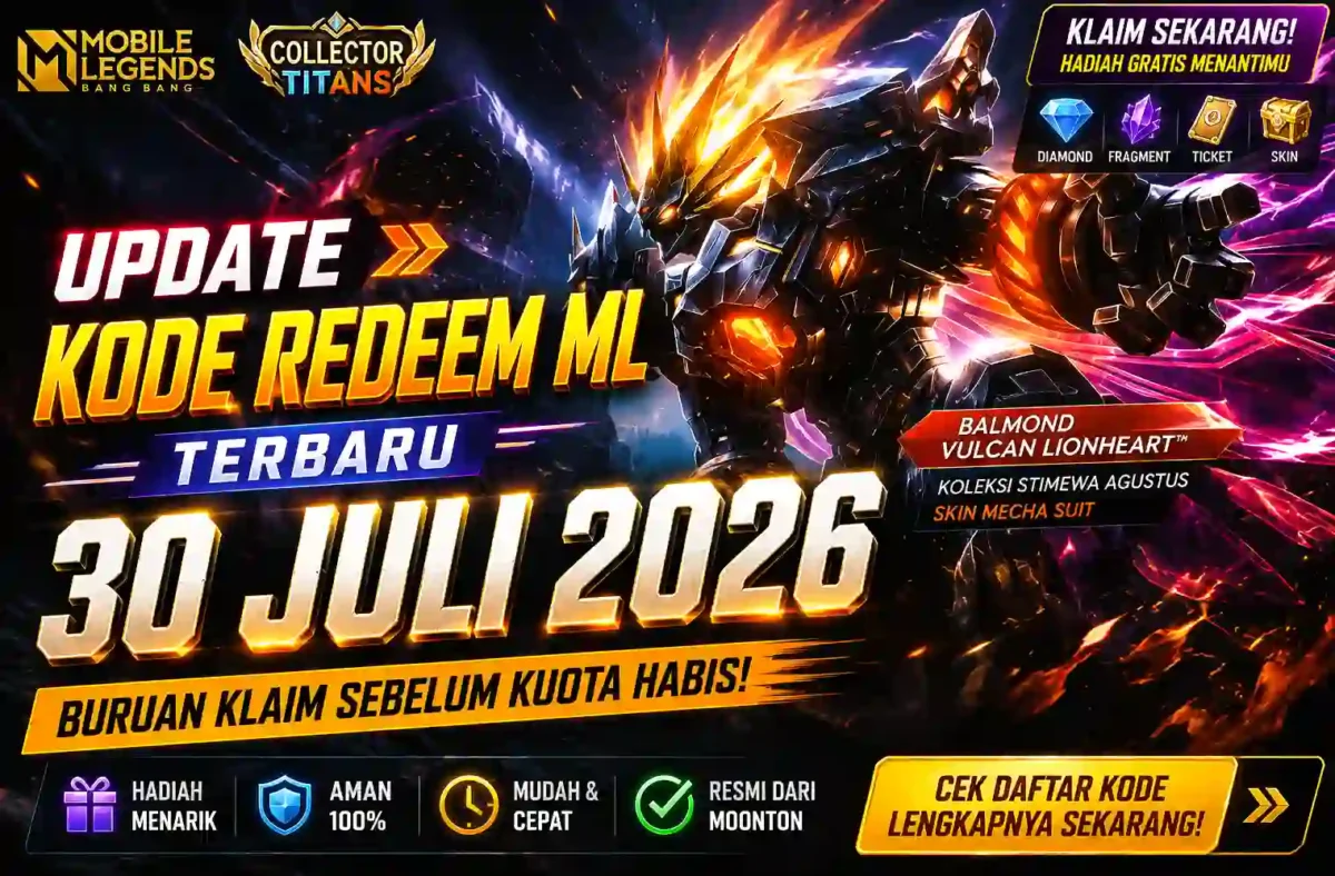 Kode Redeem ML Terbaru 30 Juli 2026 Kembali Hadir, Cek Daftar Kode Sebelum Kuota Habis. (Foto: mobilelegends)