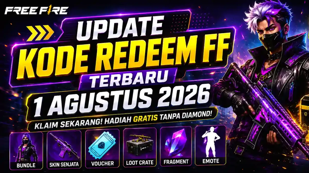 Kode Redeem FF Terbaru 1 Agustus 2026 Resmi Rilis, Klaim Skin, Bundle hingga Loot Crate Gratis Sebelum Hangus. (Foto: garena)