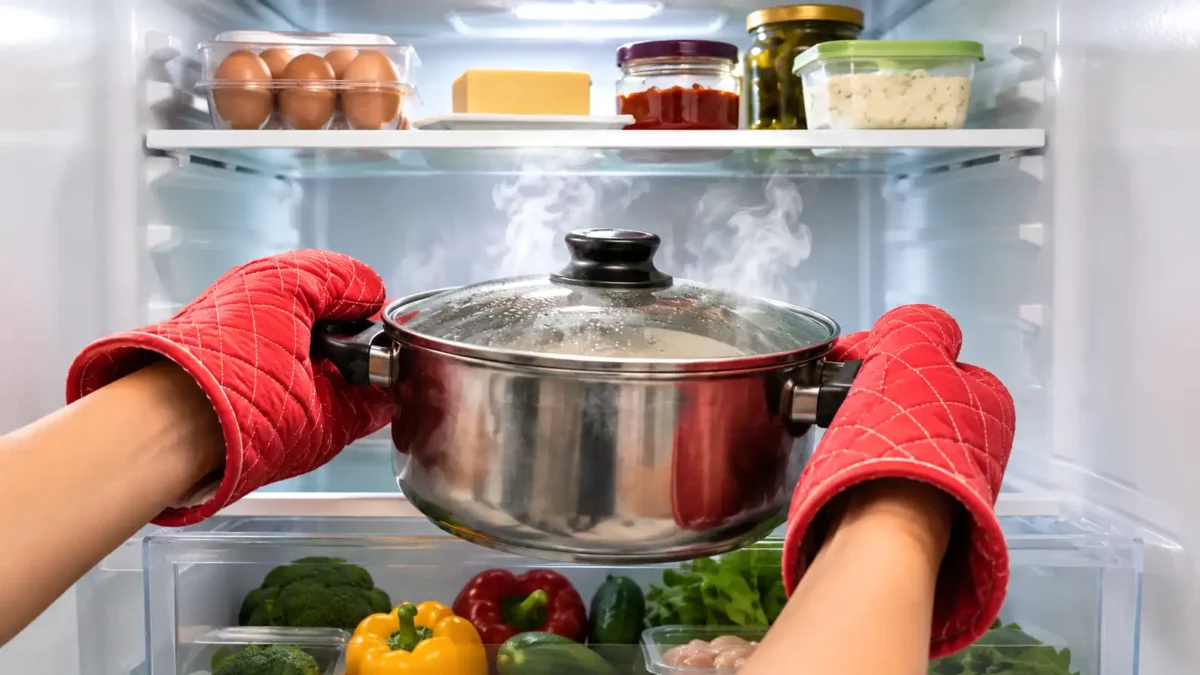 Masih Sering Masukkan Makanan Panas ke Kulkas? Ketahui Risikonya Sebelum Terlambat. (Foto: AI)