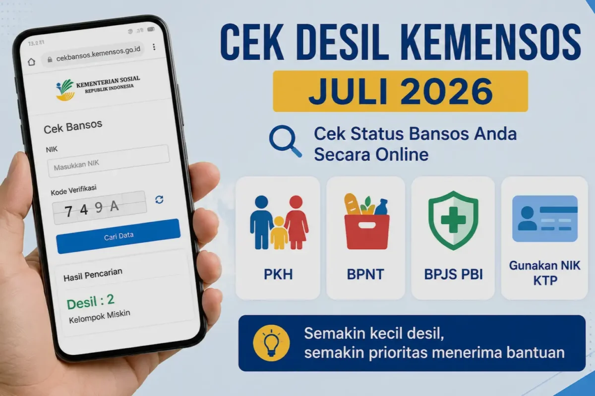 Cara Cek Desil Kemensos Juli 2026 Lewat Web Online, Ketahui Status Penerima PKH, BPNT, dan BPJS PBI. (Foto: AI)