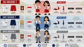 Aturan Seragam Sekolah SD, SMP, hingga SMA/SMK Terbaru, Simak Warna, Atribut, dan Ketentuannya. (Foto Ilustrasi: AI)