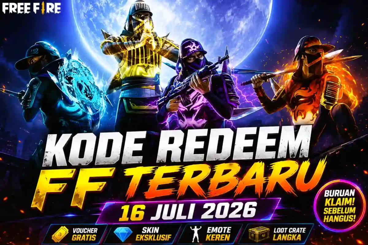 Kode Redeem FF Terbaru 16 Juli 2026, Buruan Klaim Skin, Bundle, dan Voucher Gratis. (Foto: sonora)