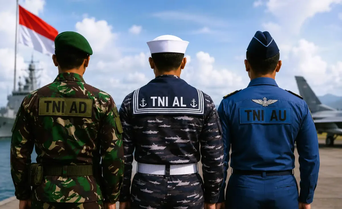 Urutan Pangkat TNI AD, AL, dan AU Lengkap 2026, Ketahui Jenjang Perwira hingga Tamtama. (Foto: AI)