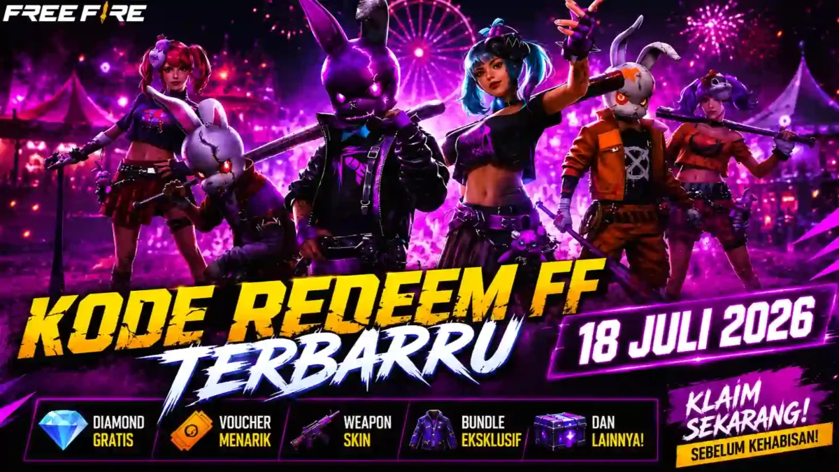 Kode Redeem FF Terbaru 18 Juli 2026 Resmi Dibagikan, Klaim Diamond, Bundle, dan Weapon Skin Gratis Sekarang. (Foto: vexagame)