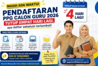 Masih Ada Waktu! Pendaftaran PPG Calon Guru 2026 Tutup Empat Hari Lagi, Cek Syarat, Jadwal, dan Cara Daftarnya Sebelum Terlambat. (Foto: AI)