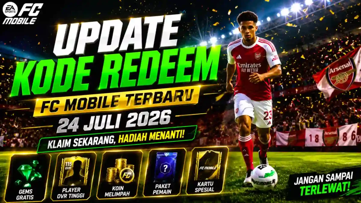 Update Kode Redeem FC Mobile Terbaru 24 Juli 2026, Buruan Klaim Gems, Player OVR Tinggi, dan Pack Gratis!. (Foto: AI)