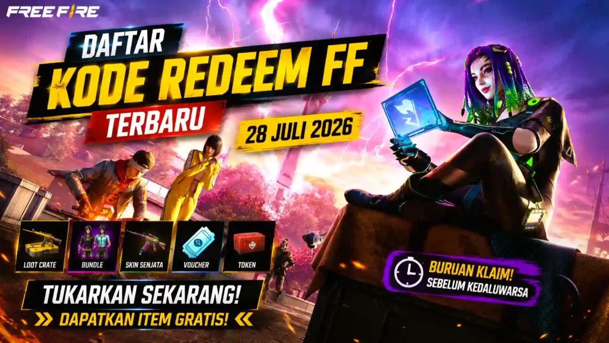 Daftar Kode Redeem FF Terbaru 28 Juli 2026, Tukarkan Sekarang untuk Dapat Item Gratis. (Foto: garena)