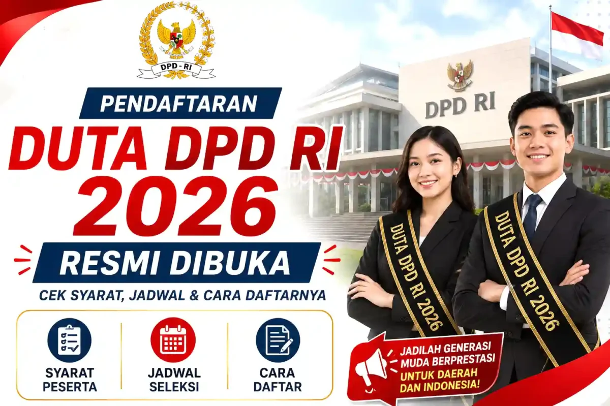 Pendaftaran Duta DPD RI 2026 Resmi Dibuka, Simak Syarat, Jadwal, dan Cara Daftarnya. (Foto: AI)