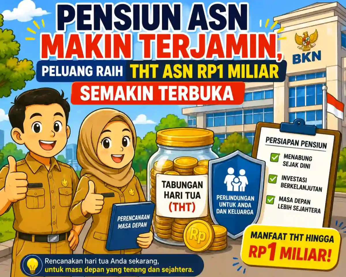 Pensiun ASN Makin Terjamin, Peluang Raih THT Rp1 Miliar Semakin Terbuka, Begini Penjelasan BKN. (foto: AI)