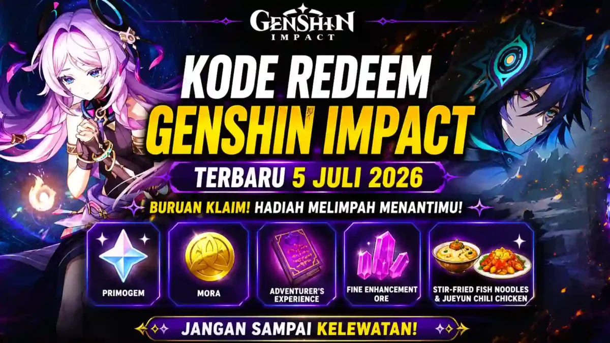 Kode Redeem Genshin Impact Terbaru 5 Juli 2026 Masih Aktif, Buruan Klaim Hadiahnya! (Foto: hoyoverse)