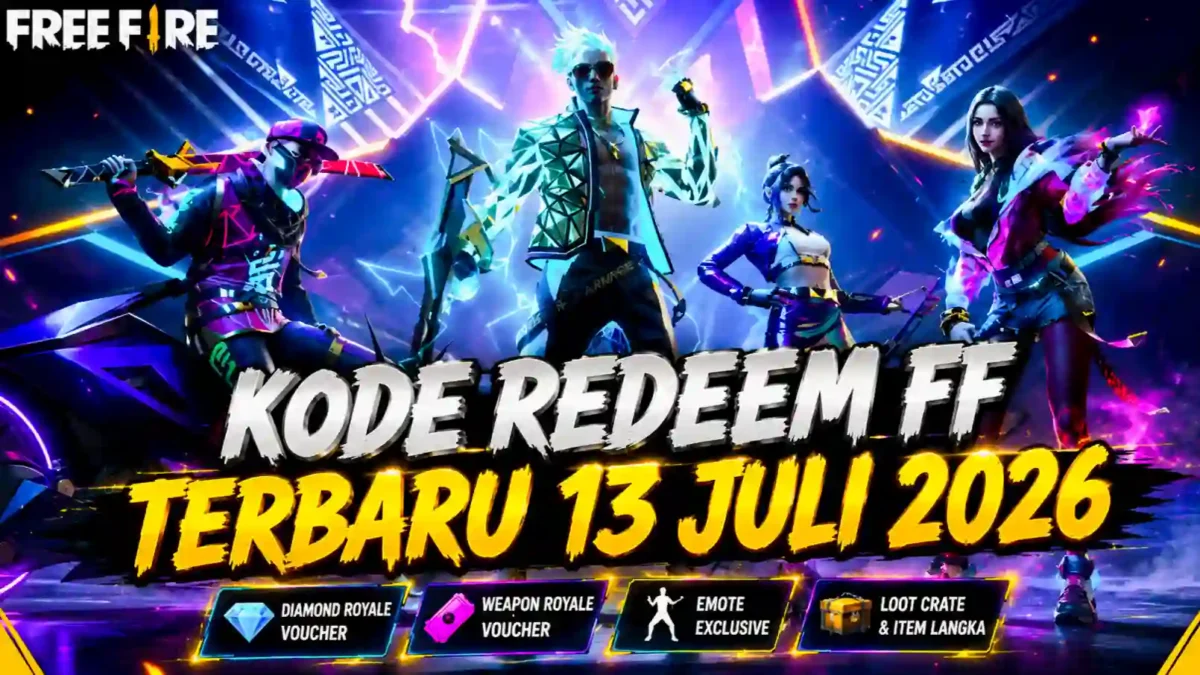 Update Kode Redeem FF Terbaru 13 Juli 2026, Banyak Skin dan Voucher Gratis Menanti. (Foto: Garena/oneesports)