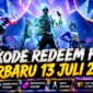 Update Kode Redeem FF Terbaru 13 Juli 2026, Banyak Skin dan Voucher Gratis Menanti. (Foto: Garena/oneesports)