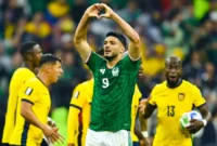 Meksiko Tampil Menggila! Quinones dan Raul Jimenez Bawa El Tri Unggul 2-0 atas Ekuador. (Foto: AFP/YURI CORTEZ/kompas)