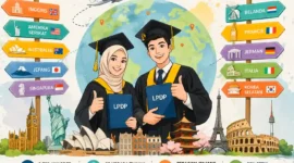 Daftar 20 Negara Favorit Tujuan Awardee LPDP 2026 Tahap 1. (Foto: AI)