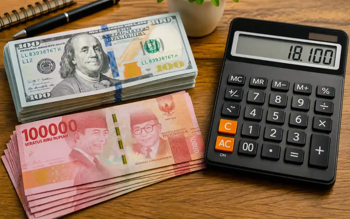 Nilai Tukar Rupiah Kembali Melemah, Dolar AS Terus Menguat. (Foto: AI)
