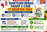 Bantuan Beras Tahap 2 Cair 17 Agustus 2026, Cek Besaran dan Jadwalnya. (Foto: AI)