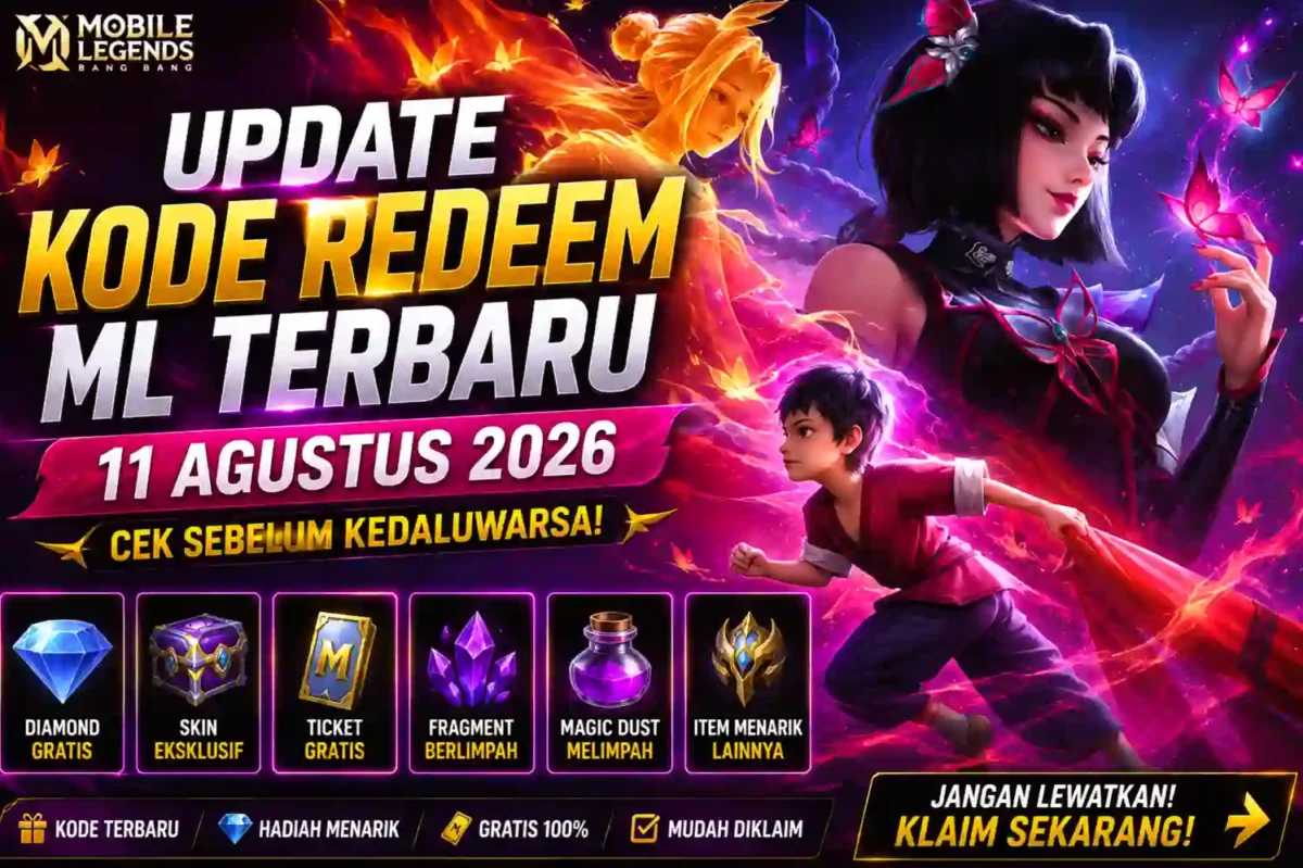 Update Kode Redeem ML Terbaru 11 Agustus 2026, Cek Sebelum Kedaluwarsa. (Foto: mobilelegends)