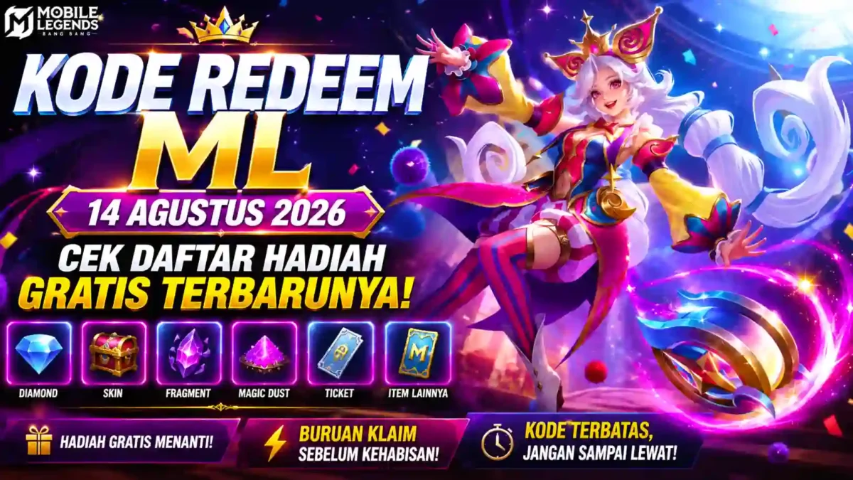 Kode Redeem ML 14 Agustus 2026, Cek Daftar Hadiah Gratis Terbarunya. (Foto: mobilelegends)