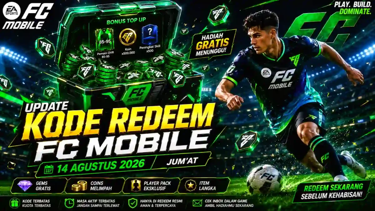 Kode Redeem FC Mobile 14 Agustus 2026, Hadiah Gratisnya Bikin Penasaran. (Foto: gamsgo)